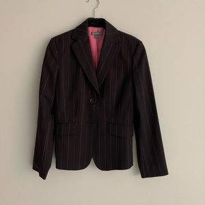 🔴3 for $10 Deep brown pink pin stripe blazer